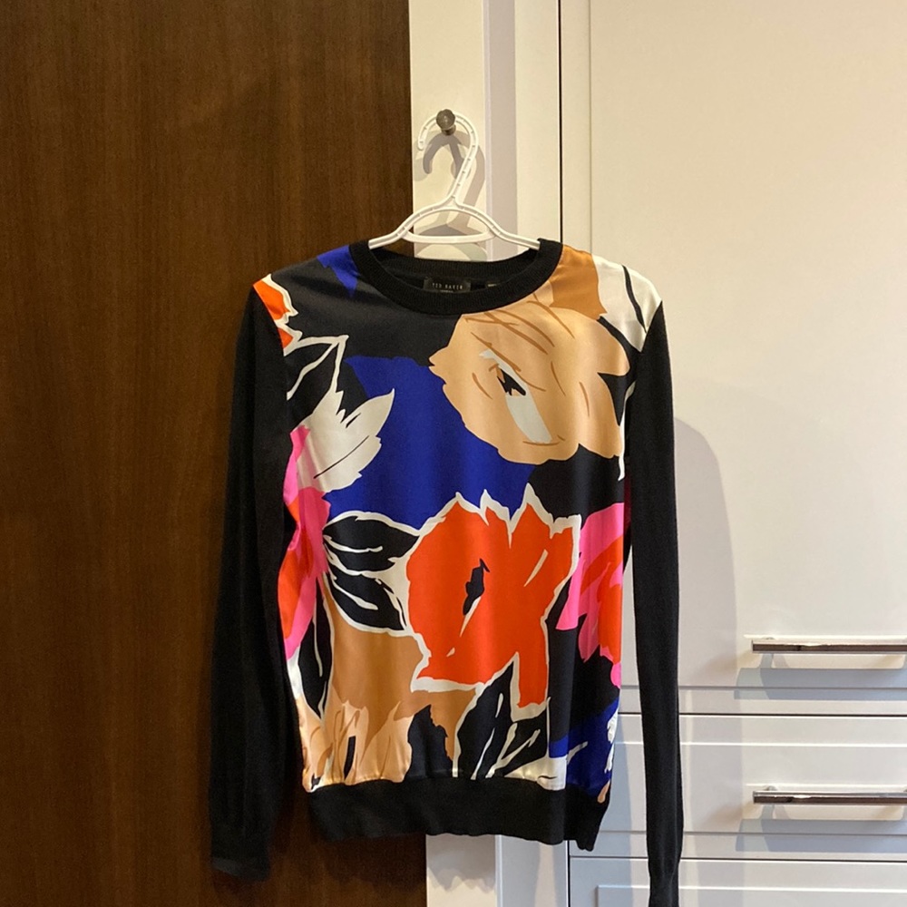 TED BAKER vibrant silk front sweater